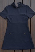 Czarna elegancka sukienka Zara mini krótki rękaw L