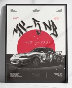 Plakat Mazda MX-5 NB A3 JDM retro japoński