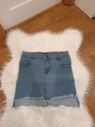 Spódnica krótka jeansowa M/L postrzępiona y2k denim
