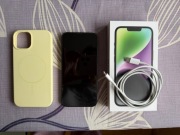 iPhone 14 128 GB Black + pudełko + kabel + etui