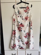Sukienka biała w kwiaty kwiatki L/40