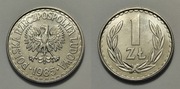 1 zł 1984, 1985 i 1988, mennicze - 3 szt., destrukty