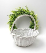 Koszyk wiklinowy owalny biały 25 x 25 x 18 x 12cm LH3013