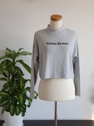 Krótka bluza nothing personal Bershka 38 M szara jasna półgolf