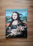 Obraz na płótnie Mona Lisa i Kot 