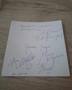 KARTKA Z AUTOGRAFAMI ANDRZEJ BARGIEL JANUSZ MAJEK ARTUR MAŁEK I INNI 