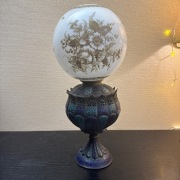 Stara Chinska lampa Brąz emalia szklo