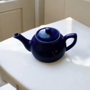 Ceramiczny imbryk czajniczek do herbaty | Głęboki granat | Vintage style
