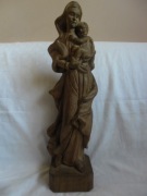 MATKA BOSKA Z DZIECIĄTKIEM STARA RZEŹBA W DREWNIE 46 CM.