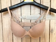 Biustonosz H&M 75D -pudro róż, koronka, modelujący