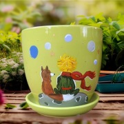 Doniczka ręcznie malowana z Małym księciem 