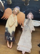 Starocie Anioły figurki dekoracje ozdoby wiszące hand made rękodzieło