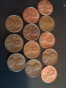 12 x 1cent rozne roczniki zestaw