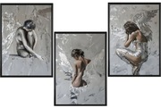 Zestaw 3 plakatów 50x70 - Kobieta, akt, obraz