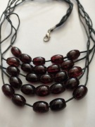 Naszyjnik imitacja bursztynu 5 sznurków!