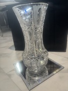 Bardzo duży kryształowy wazon PRL vintage 