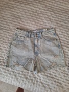 Nowe szorty jeansowe wysoki stan Sinsay 38 M jasny jeans przetarcia bawełna