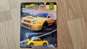 HOT WHEELS PREMIUM Subaru Impreza WRX Żółty Thrill Climbers 1/5