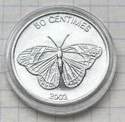 #3168 Kongo 50 centymów 2002 Motyl UNC