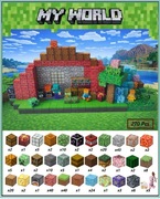 Klocki magnetyczne typu Minecraft 270szt 5 figurek Super zestaw!!!