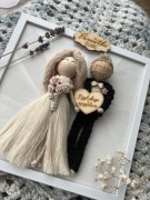 Pamiątka ślubu# Makrama# Obraz 3D