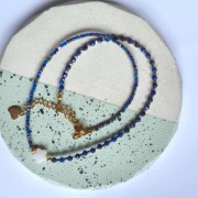 Naszyjnik lapis lazuli z kamieni naturalnych 