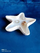 Podstawka tacka podkładka na biżuterię biała rozgwiazda z gipsu