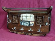 Dębowy wieszak wiszący półka do przedpokoju lustro