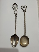 Kolekcjonerskie łyżeczki vintage–secesja & serce, skręcane trzonki