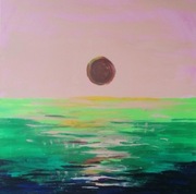 Obraz Abstrakcyjny zachód słońca 100x100