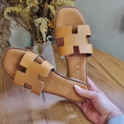 Włoskie klapki skórzane hermeski r.40 