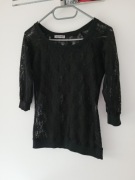 Czarny koronkowy T-shirt Awsarre  rozmiar S 