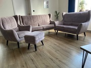 Zestaw mebli wypoczynkowych 2x sofa , fotel + podnóżek 