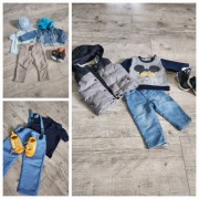 Ogromna paka ślicznych ubranek dla chłopczyka r.68-74. Ok.160 sztuk.