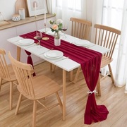 Bieżnik woalowy - szyfon czerwone wino 70 x 550 cm