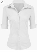 Koszula damska Zeagoo Slim Fit biała bawełna XS biurowa