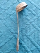 Posrebrzana Duża łyżka wazowa antyk, Fraget, N Plaque 5 ll połowa XIX w.