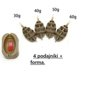 Zestaw do połowu na metodę 4 podajniki 30/40/50/60 gr. + forma.