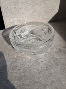 mała kryształowa salaterka z prlu stan bdb, śr 10cm, wys 4,5 cm