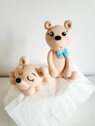 Zestaw Miś ROCZEK/CHRZEST - figurki z masy cukrowej dekoracje na tort