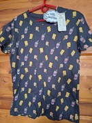 T- schirt Simsons szary we wzorki XS Cropp 