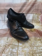 Półbuty Buty męskie skórzane czarne J&R Oxford Derby 45 skóra naturalna