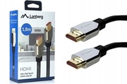 KABEL HDMI 8K 2.1 HDMI - HDMI 1,8 m ULTRA HIGH SPEED POZŁACANE KOŃCÓWKI