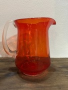 dzbanek szkło antico czerwony - PRL - ZOBACZ