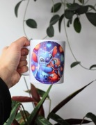 Kubek Stitch, Angel, niebieski i różowy 