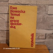 Temat na pracę  doktorską Ewa Nowacka