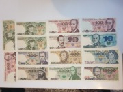 Zestaw 14 Banknotów PRL od 10 do 10000 zł 