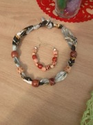 Łańcuszek damski komplet z bransoletka  uniwersalny ręcznie robiony.