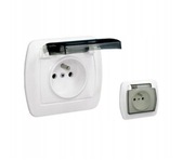 Gniazdo pojedyncze z klapką Kontakt hermetyczny do łazienki Simon Akord