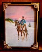 WIECZORNY PATROL UŁANÓW - OBRAZ OLEJNY -J. KOSSAK 